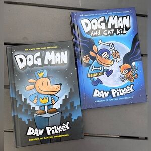 TWO HARD COVER DOG MAN SERIES BOOKS